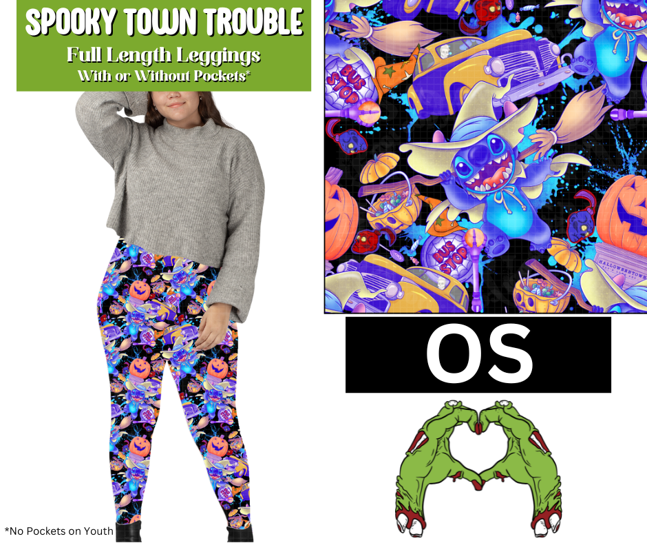 Spooky Town Trouble Full Length Leggings w/ Pockets