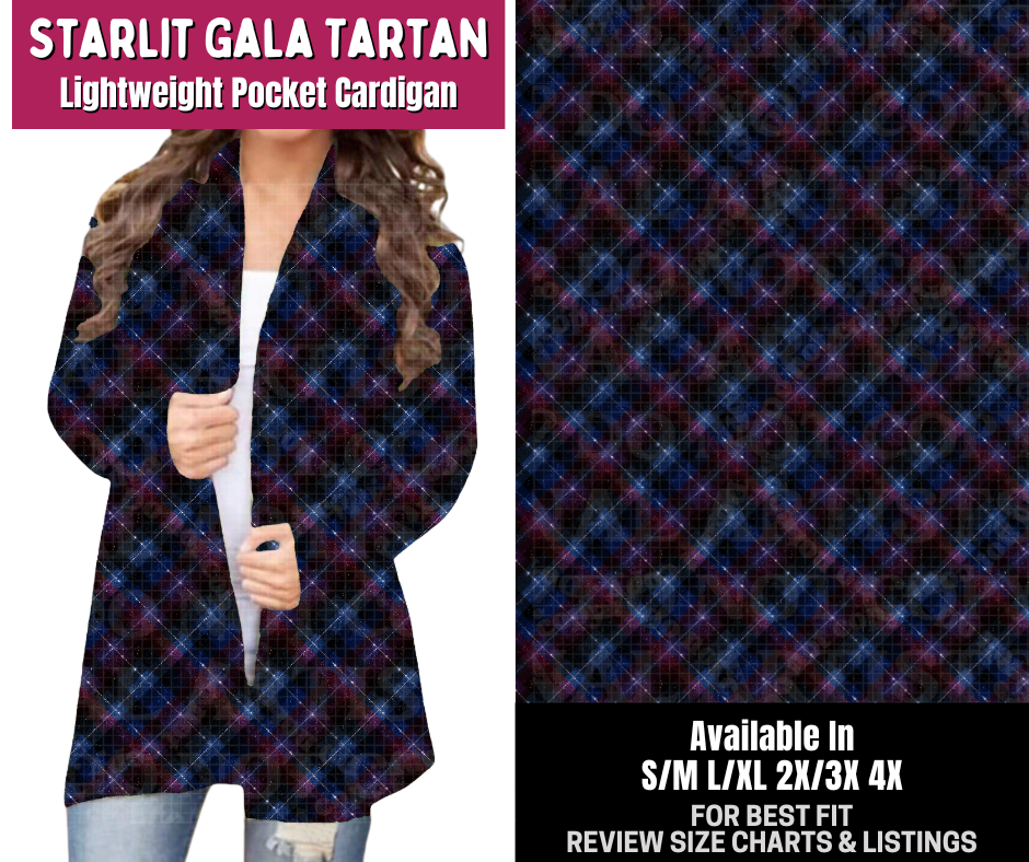 Preorder! Closes 8/6. ETA Nov. Starlit Gala Tartan Pocket Cardigan