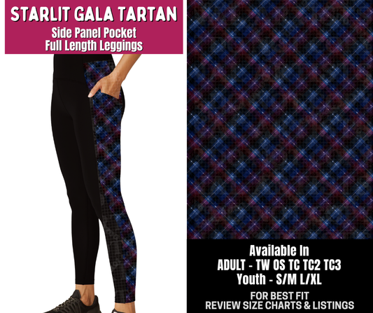 Preorder! Closes 8/6. ETA Nov. Starlit Gala Tartan Side Panel Pocket Full Length Leggings