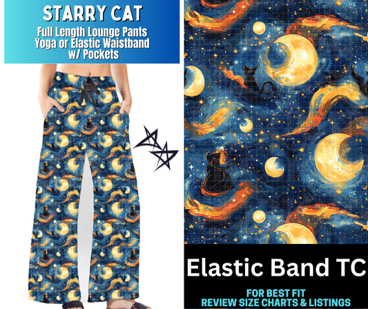 Starry Cat Full Length Lounge Pants - Alonna's Legging Land