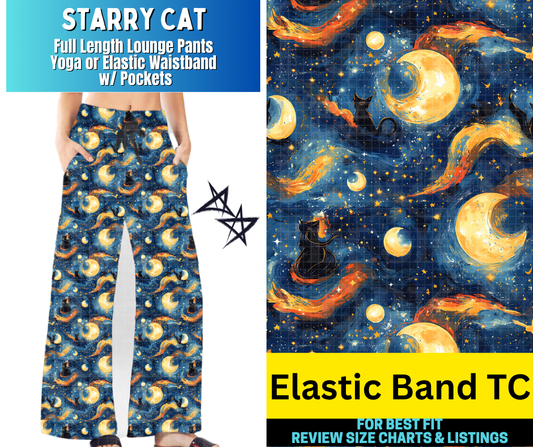 Starry Cat Full Length Lounge Pants - Alonna's Legging Land