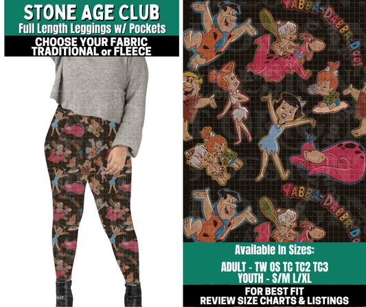 Preorder! Closes 10/27. ETA Jan. Stone Age Club Leggings Choose Fleece or Traditional