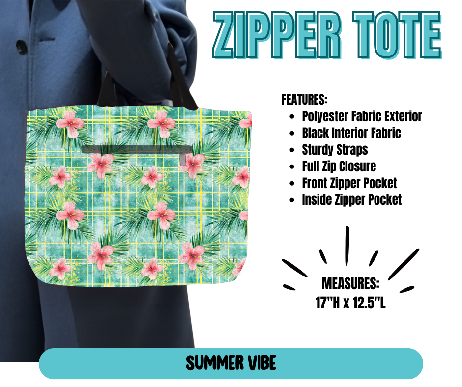 Preorder! Closes 5/21. ETA August. Summer Vibe Zipper Tote