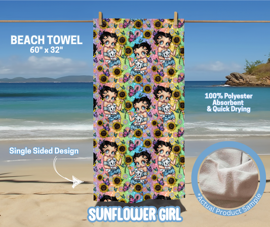 Preorder! Closes 5/15. ETA August. Sunflower Girl Towel