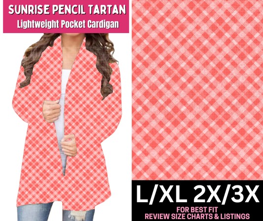 Sunrise Pencil Tartan Pocket Cardigan