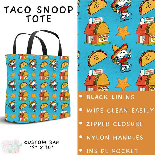 Batch #427 - August Request Run - Closes 10/9 - ETA late Nov - Taco Snoop Tote