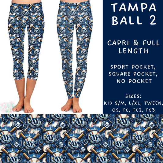 Batch #498 - Strike Out 3 - Closes 3/2 - ETA early May - Tampa Ball 2 Full and Capri Length Leggings - Alonna's Legging Land