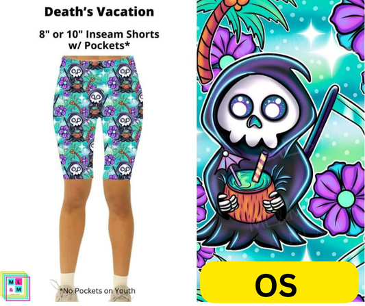 *Clearance* Price Drops in Cart! Death's Vacation Shorts - Alonna's Legging Land