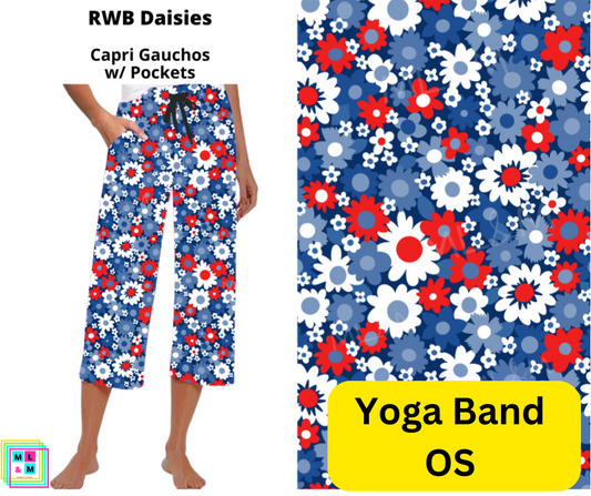 *Clearance* Price Drops in Cart! RWB Daisies Capri Gauchos - Alonna's Legging Land