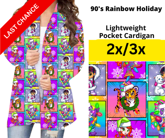 90's Rainbow Holiday Pocket Cardigan - Alonna's Legging Land