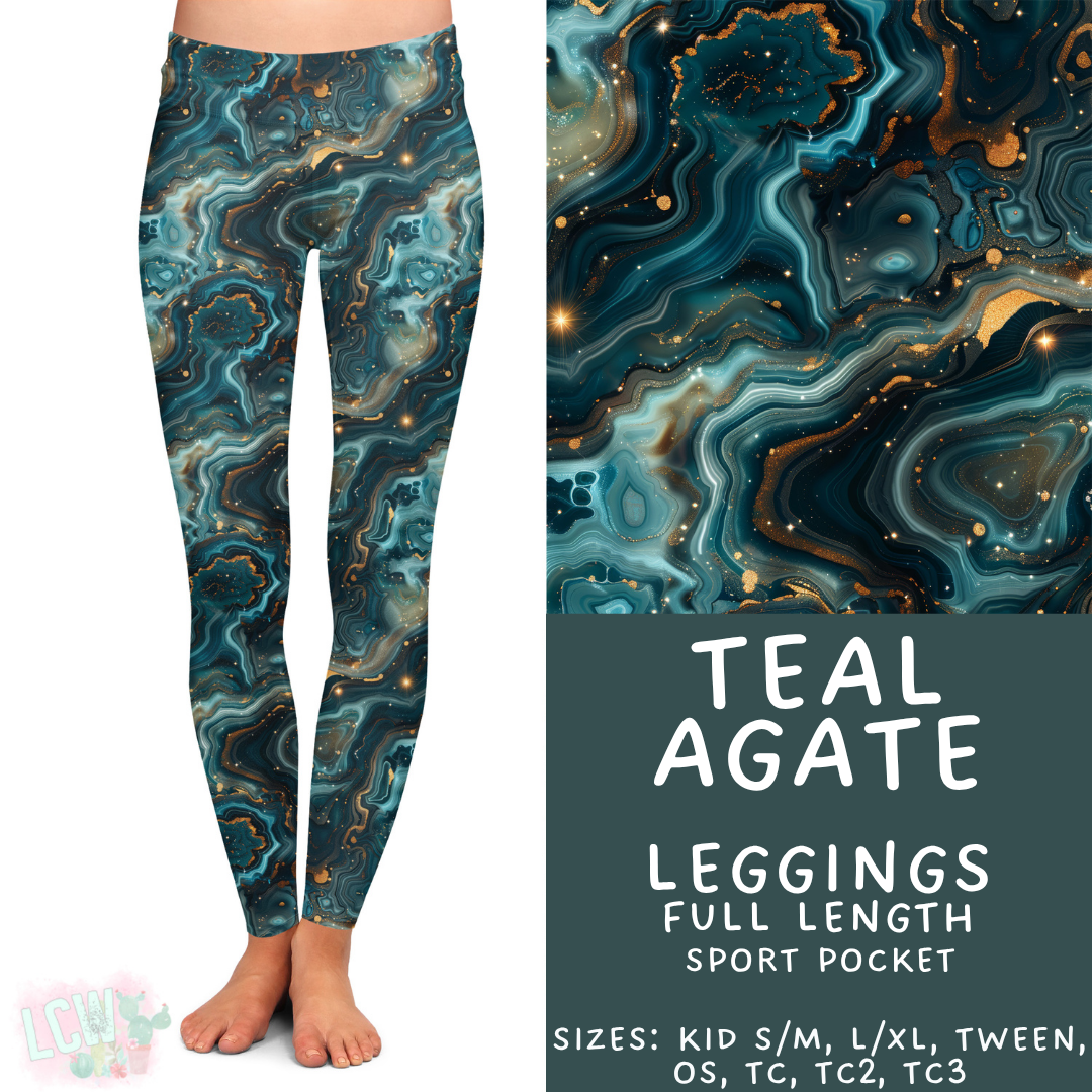 Batch #448 - Agate Collection - Closes 11/17 - ETA early Jan - Teal Agate Full Length Leggings