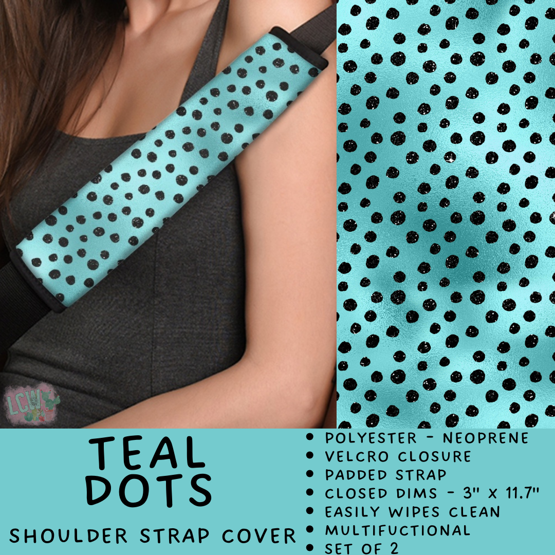 Batch #423 - Car Accessories - Closes 10/2 - ETA mid/late Nov - Teal Dots Shoulder Strap Pads