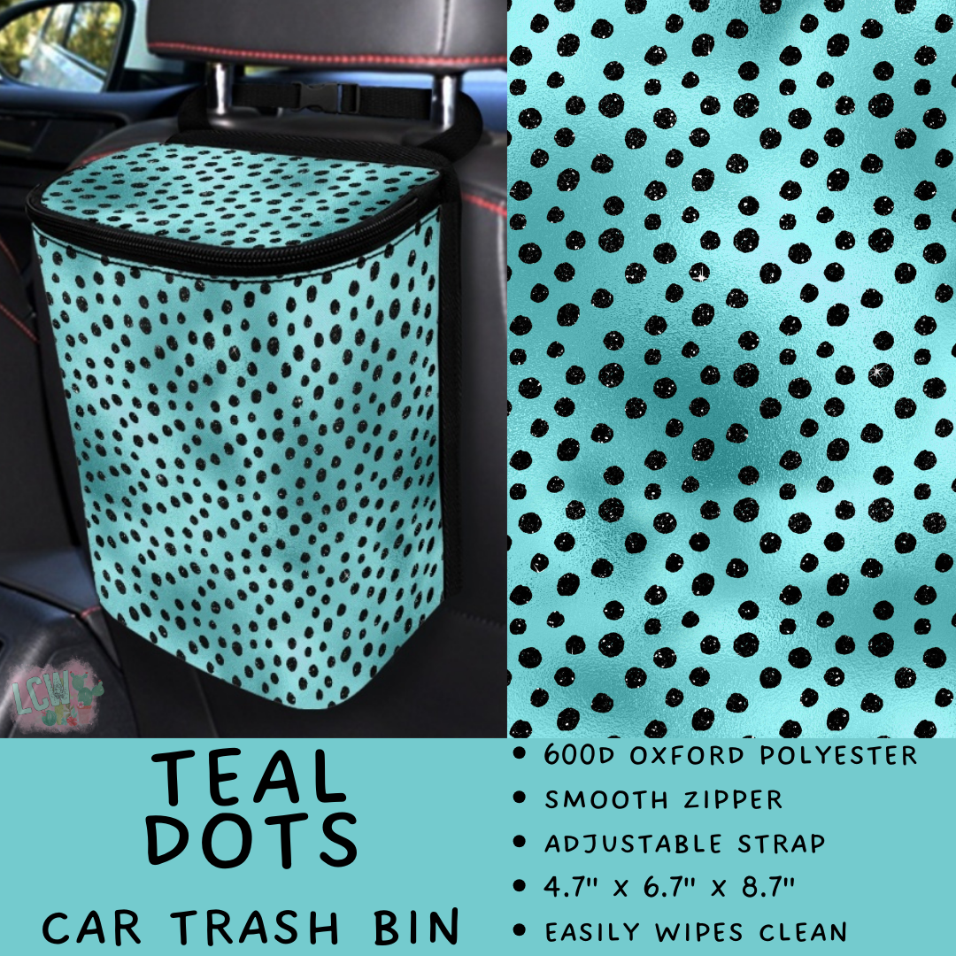 Batch #423 - Car Accessories - Closes 10/2 - ETA mid/late Nov - Teal Dots Car Trash Bin