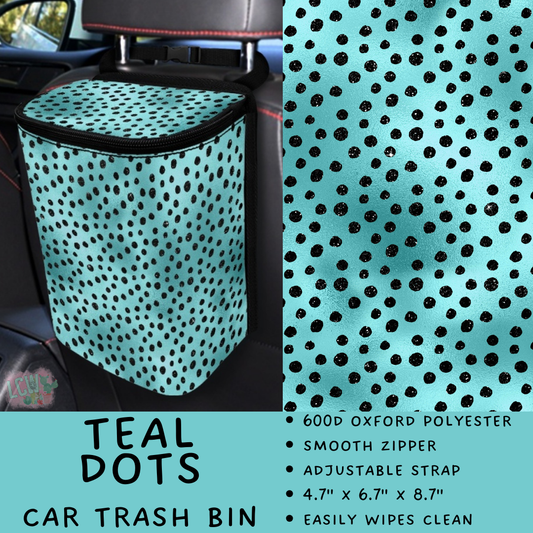 Batch #423 - Car Accessories - Closes 10/2 - ETA mid/late Nov - Teal Dots Car Trash Bin