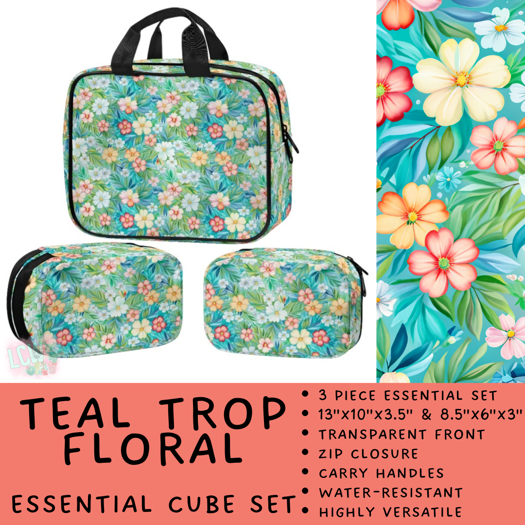 Batch #490 - Essential Cube Sets - Closes 2/13 - ETA mid April - Teal Trop Floral Essential Cube Set