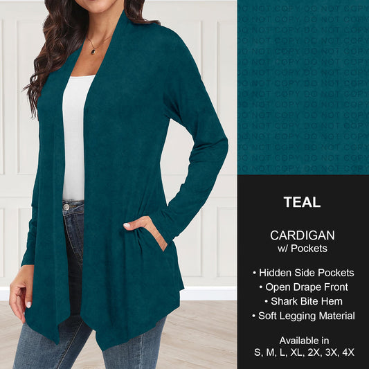 B280 - Preorder Teal Cardigan w/ Pockets (Closes 3/22. ETA: late May)