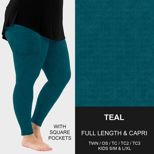 B280 - Preorder Teal Leggings w/ Pockets (Closes 3/22. ETA: late May)