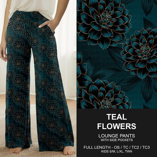 B260 - Preorder Teal Flowers Lounge Pants (Closes 11/09. ETA mid Jan.)