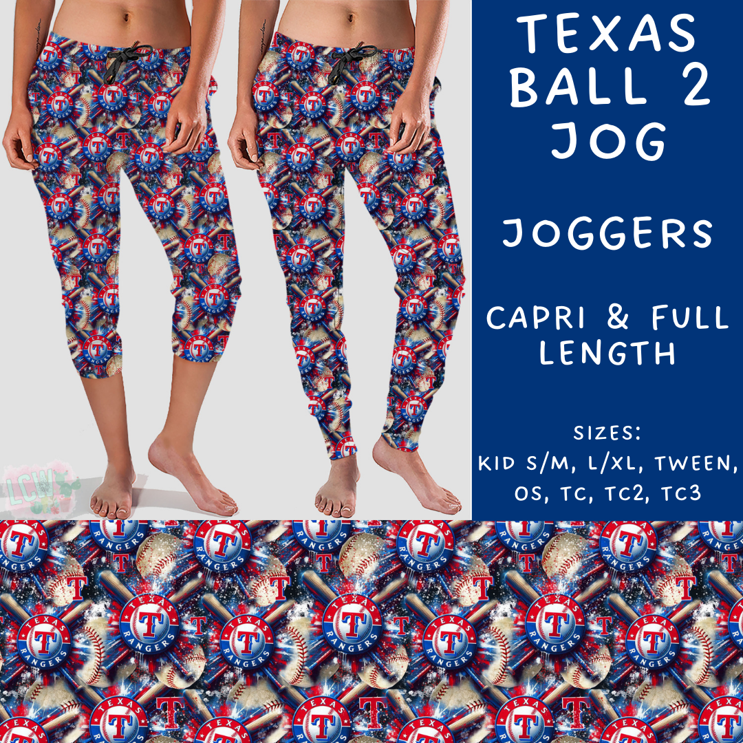Batch #498 - Strike Out 3 - Closes 3/2 - ETA early May - Texas Ball 2 Full and Capri Length Joggers - Alonna's Legging Land