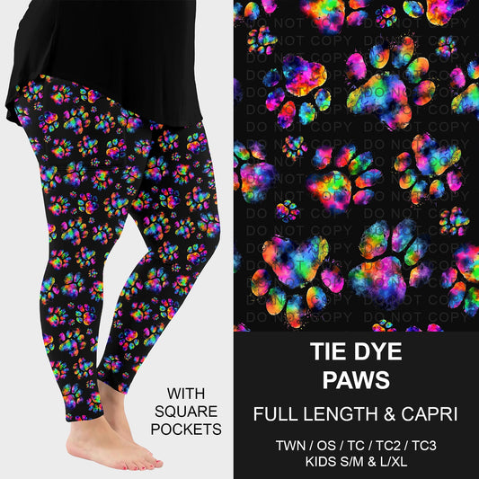B229 - Preorder Tie Dye Paws Leggings w/ Pockets (Closes 5/18. ETA: late July)