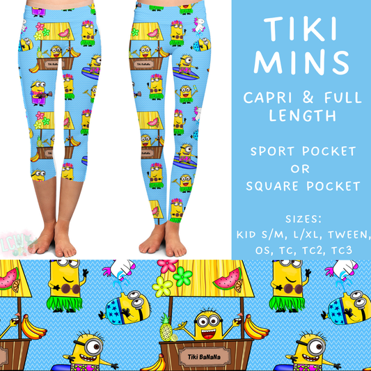 Batch #339 - Character Summer - Closes 5/15 - ETA mid July - Tiki Mins Full and Capri Length Leggings