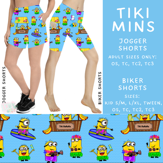 Batch #339 - Character Summer - Closes 5/15 - ETA mid July - Tiki Mins Biker & Jogger Shorts
