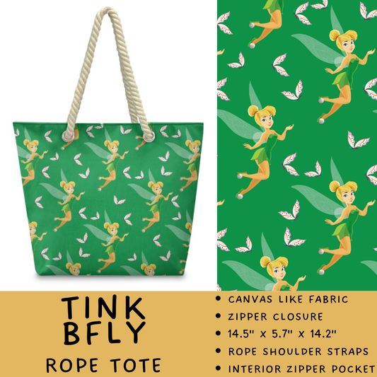 Batch #440 - Magical Character Rope Tote - Closes 10/31 - ETA mid Dec - Tink Bfly Rope Tote