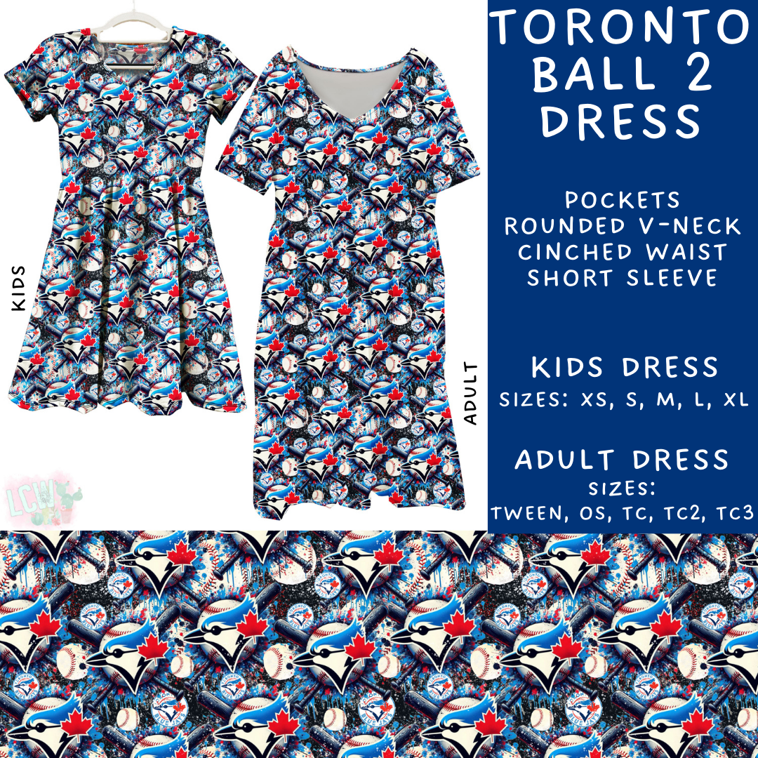 Batch #498 - Strike Out 3 - Closes 3/2 - ETA early May - Toronto Ball 2 Adult & Kids Dresses - Alonna's Legging Land