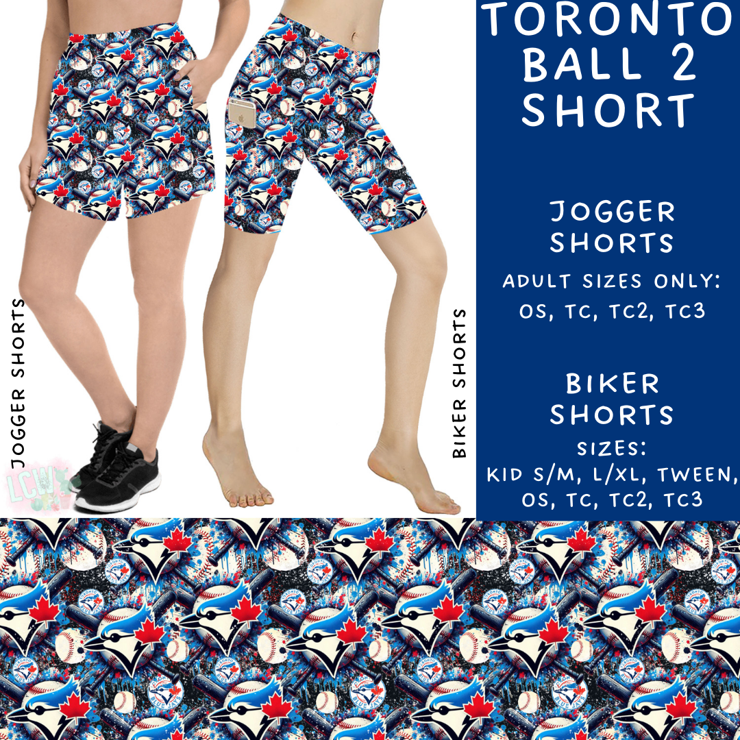Batch #498 - Strike Out 3 - Closes 3/2 - ETA early May - Toronto Ball 2 Biker & Jogger Shorts - Alonna's Legging Land