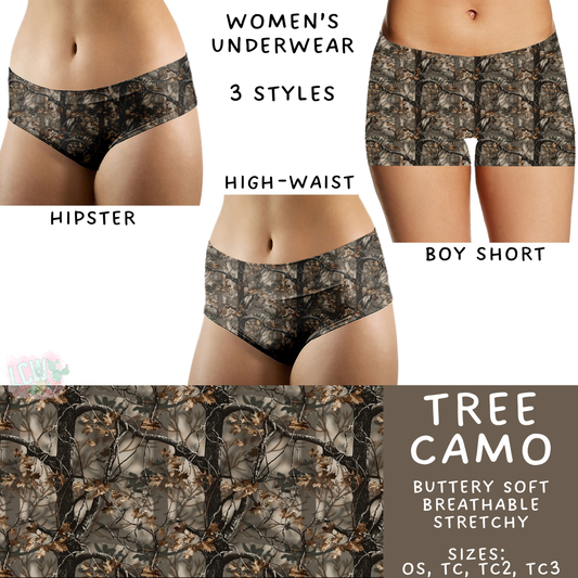 Batch #340 - Comfortable Underwear 4 - Closes 5/16 - ETA early July - Tree Camo Women's Underwear