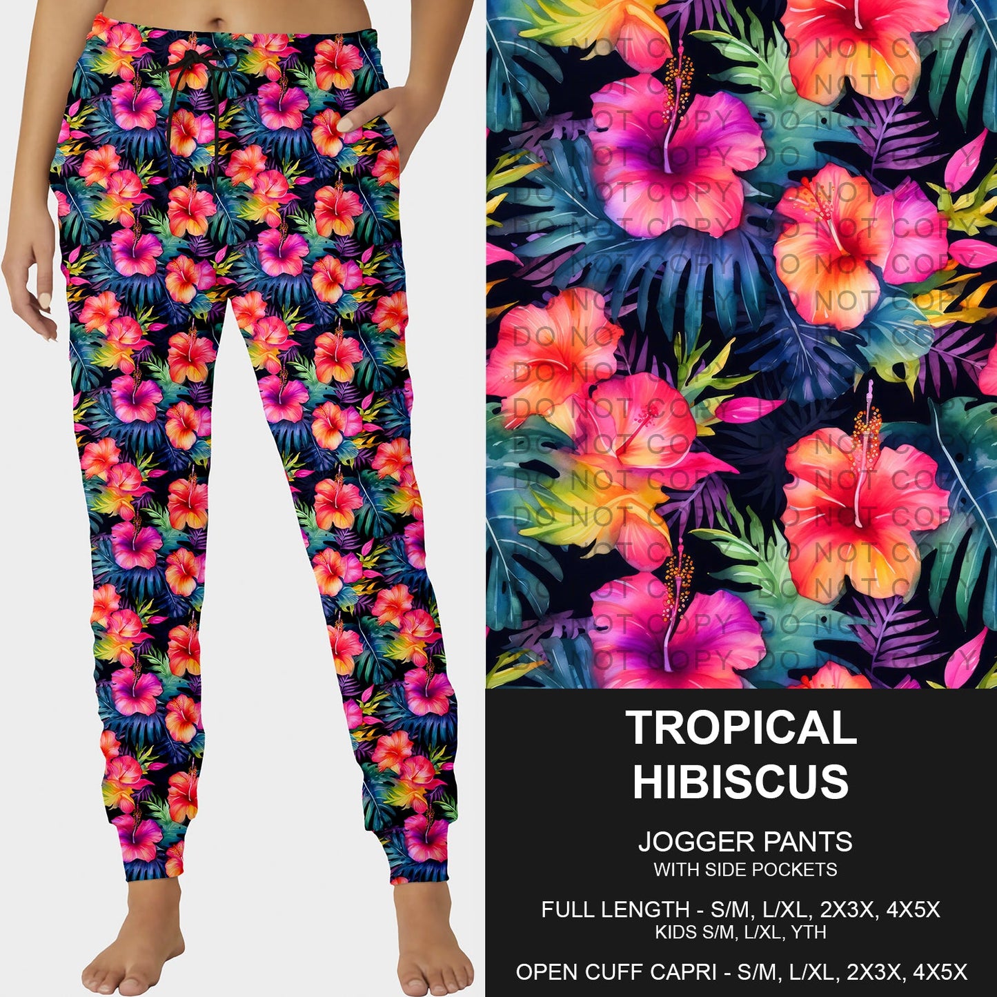 B228- Preorder Tropical Hibiscus Joggers (Closes 5/11. ETA: late July)