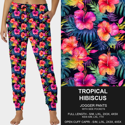 B228- Preorder Tropical Hibiscus Joggers (Closes 5/11. ETA: late July)