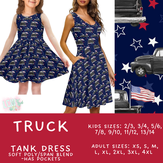 Batch #335 - RWB Tank Dresses - Closes 5/8 - ETA mid June - Truck Women's & Girl's Tank Dress