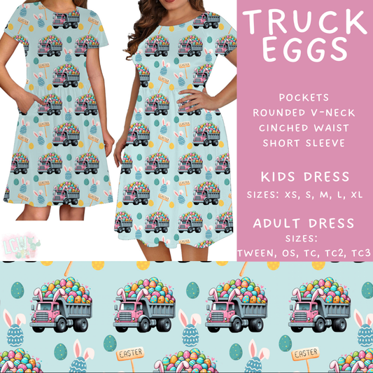 Batch #478 - Bunny Trail Collection - Closes 1/12 ETA - Early March - Truck Eggs Adult & Kids Dresses