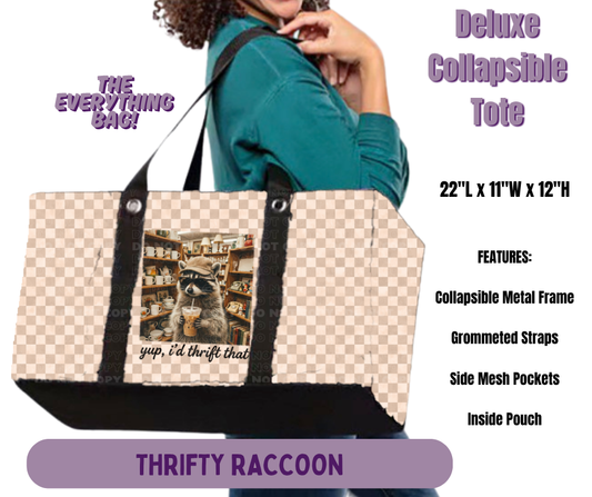 Thrifty Racoon Collapsible Tote