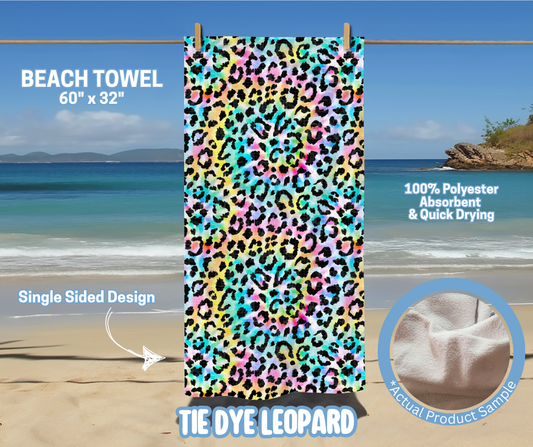 Preorder! Closes 5/15. ETA August. Tie Dye Leopard Towel