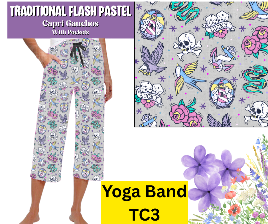 Traditional Flash Pastel Capri Gauchos