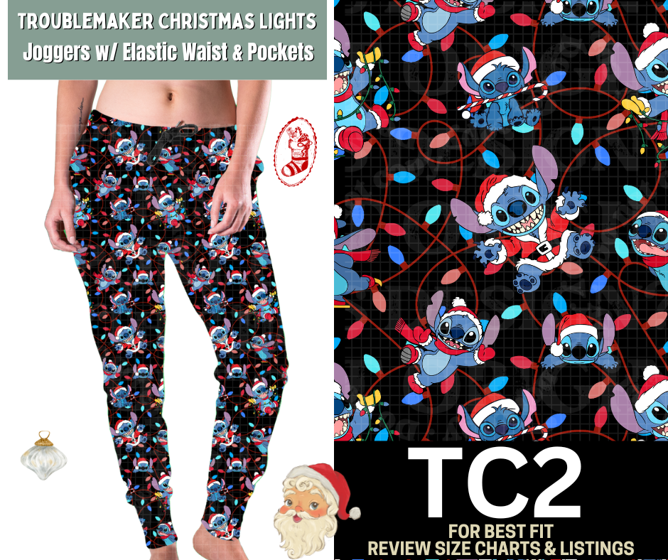 Troublemaker Christmas Lights Joggers