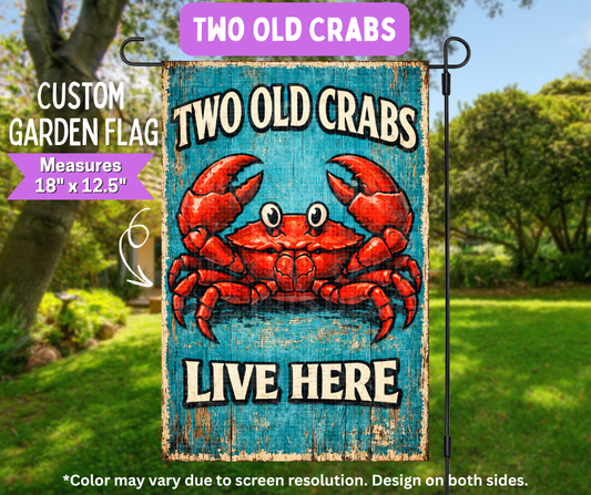 Two Old Crabs Garden Flag