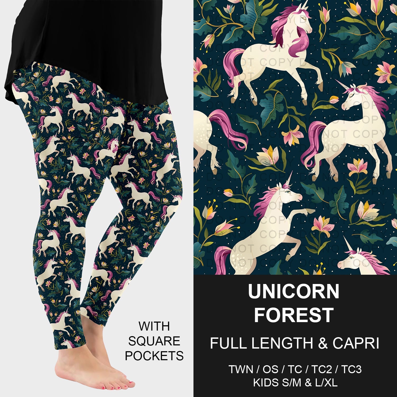 B277 - Preorder Unicorn Forest Leggings w/ Pockets (Closes 3/08. ETA: mid May) - Alonna's Legging Land