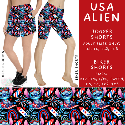 Batch #338 - Magical 4th of July - Closes 5/7 - ETA mid June - USA Alien Biker & Jogger Shorts