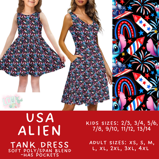 Batch #338 - Magical 4th of July - Closes 5/7 - ETA mid June - USA Alien Women's & Girl's Tank Dress