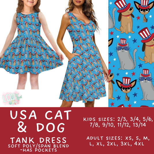Batch #335 - RWB Tank Dresses - Closes 5/8 - ETA mid June - USA Cat & Dog Women's & Girl's Tank Dress