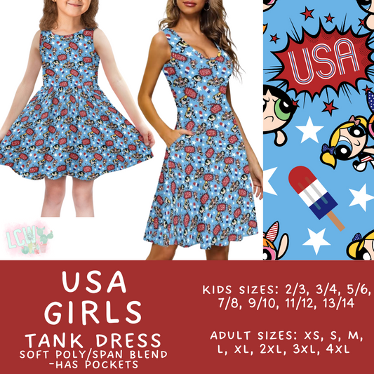 Batch #336 - RWB Characters - Closes 5/7 - ETA mid June - USA Girls Women's & Girl's Tank Dress