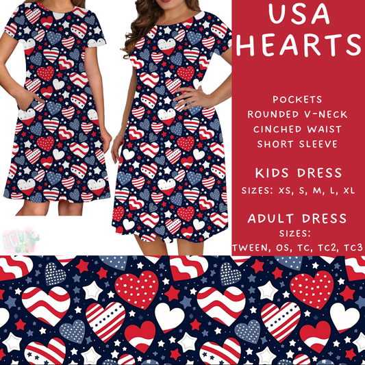 Batch #337 - USA Faves - Closes 5/7 - ETA mid June - USA Hearts Adult & Kids Dresses