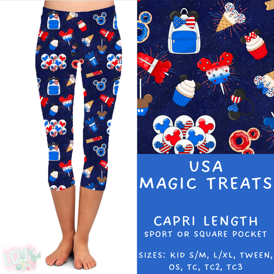Batch #338 - Magical 4th of July - Closes 5/7 - ETA mid June - USA Magic Treats Capri Length Leggings