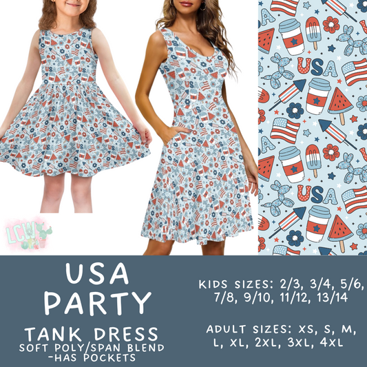 Batch #335 - RWB Tank Dresses - Closes 5/8 - ETA mid June - USA Party Women's & Girl's Tank Dress