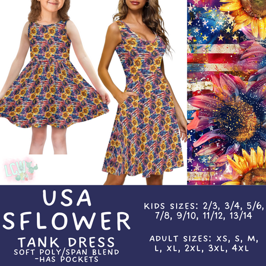 Batch #335 - RWB Tank Dresses - Closes 5/8 - ETA mid June - USA SFlower Women's & Girl's Tank Dress