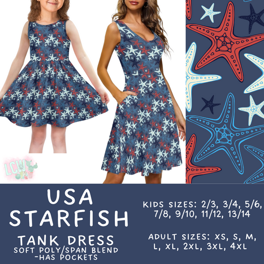 Batch #335 - RWB Tank Dresses - Closes 5/8 - ETA mid June - USA Starfish Women's & Girl's Tank Dress