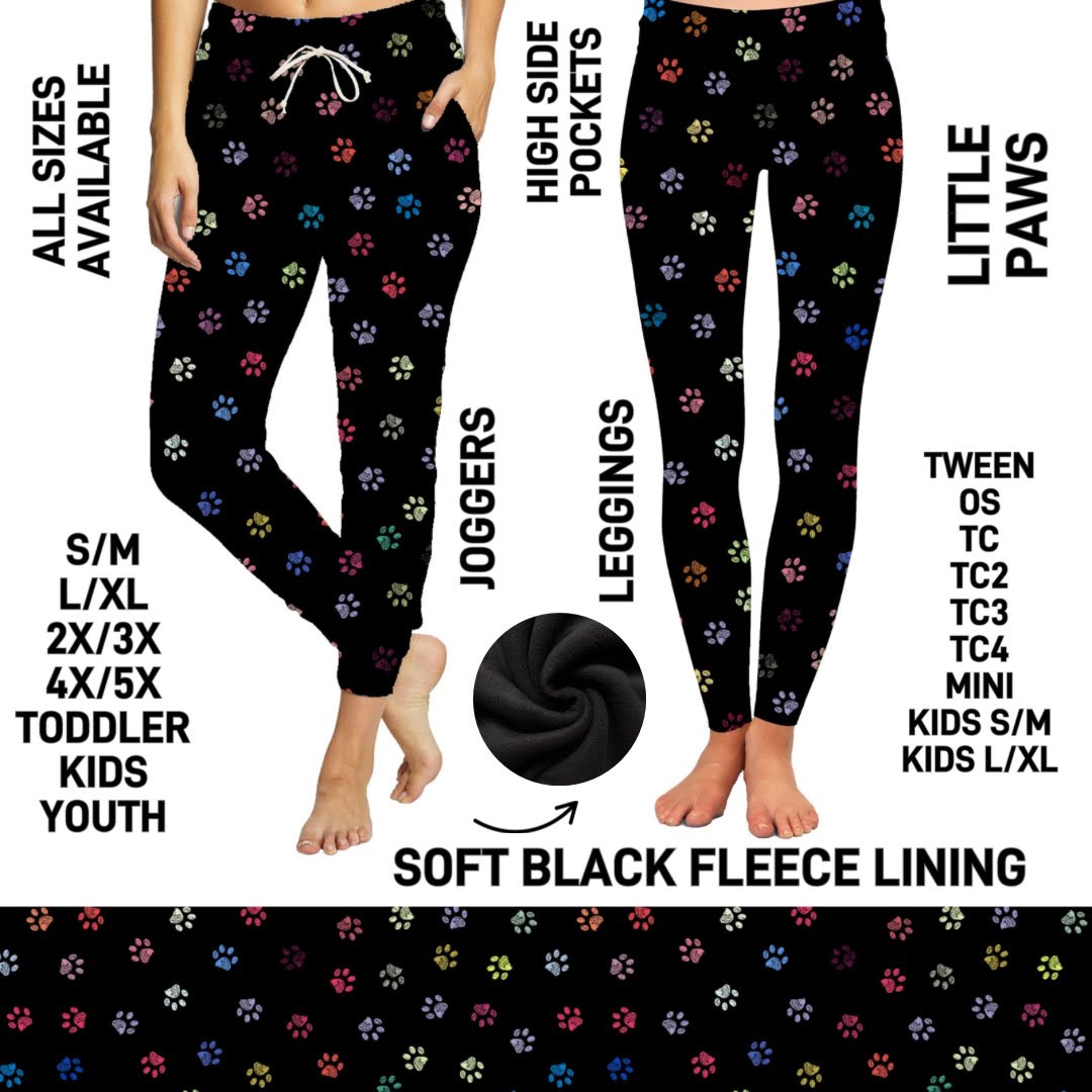 RTS - Little Paws Fleece-Lined Unisex Joggers